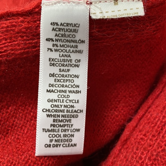 Loft Sparkle Pop Shine Embroidered Sweater 💗 Red & Gold - Picture 16 of 16